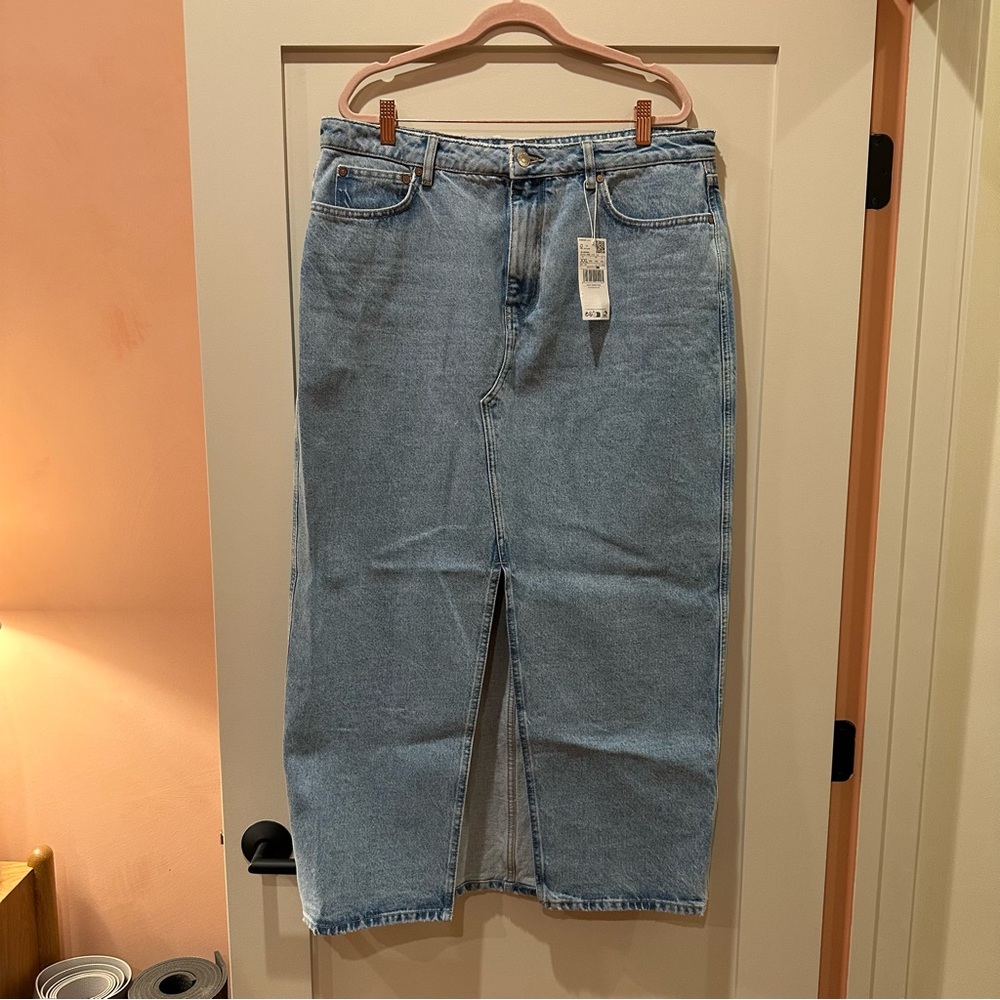 Mango Blue Denim Skirt